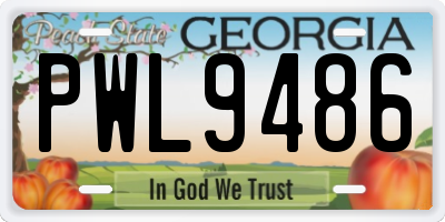 GA license plate PWL9486