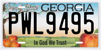 GA license plate PWL9495