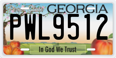 GA license plate PWL9512