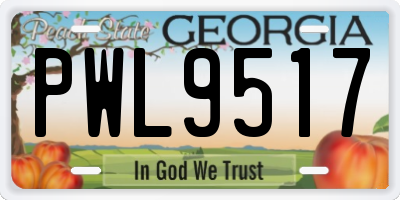 GA license plate PWL9517