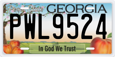 GA license plate PWL9524