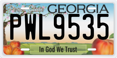 GA license plate PWL9535