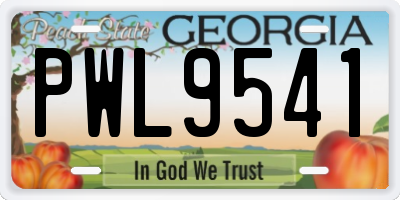 GA license plate PWL9541