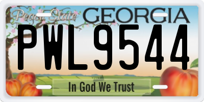 GA license plate PWL9544