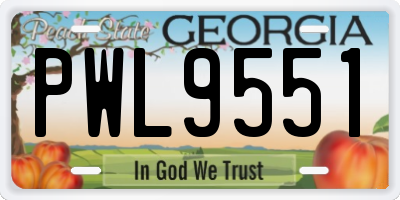 GA license plate PWL9551