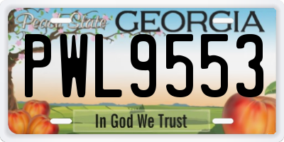 GA license plate PWL9553