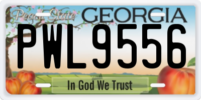 GA license plate PWL9556