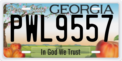 GA license plate PWL9557