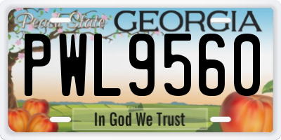 GA license plate PWL9560