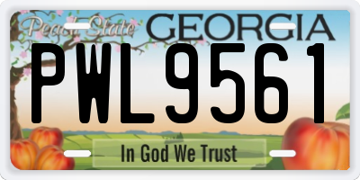 GA license plate PWL9561