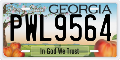 GA license plate PWL9564