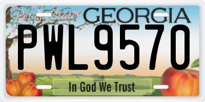 GA license plate PWL9570