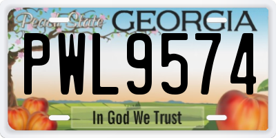 GA license plate PWL9574