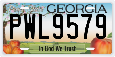 GA license plate PWL9579