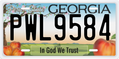 GA license plate PWL9584