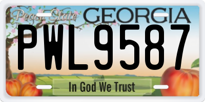 GA license plate PWL9587