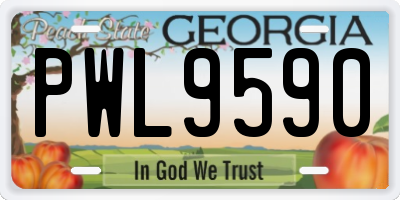 GA license plate PWL9590