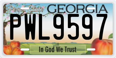 GA license plate PWL9597