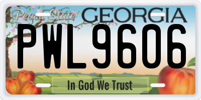 GA license plate PWL9606