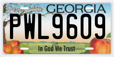 GA license plate PWL9609