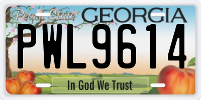 GA license plate PWL9614