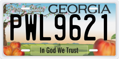 GA license plate PWL9621