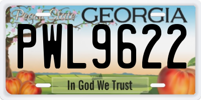 GA license plate PWL9622