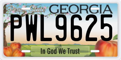 GA license plate PWL9625