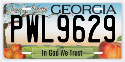 GA license plate PWL9629