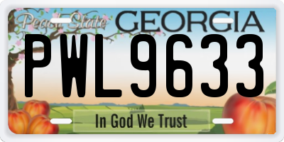 GA license plate PWL9633