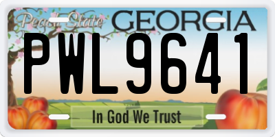 GA license plate PWL9641