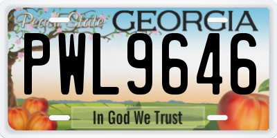 GA license plate PWL9646