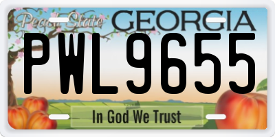 GA license plate PWL9655