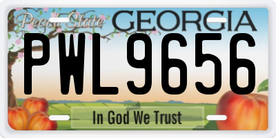 GA license plate PWL9656