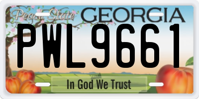 GA license plate PWL9661