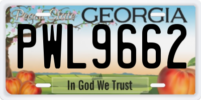 GA license plate PWL9662
