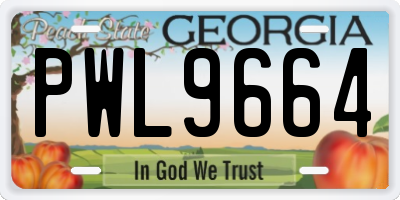 GA license plate PWL9664