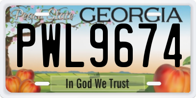 GA license plate PWL9674