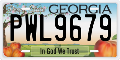 GA license plate PWL9679