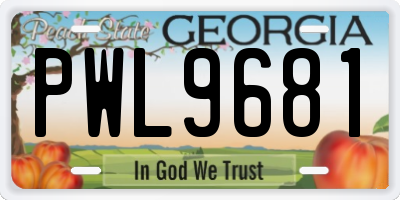 GA license plate PWL9681