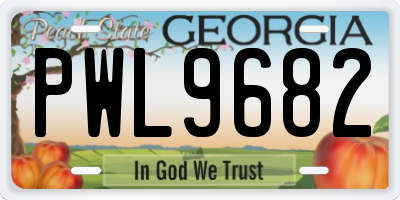 GA license plate PWL9682