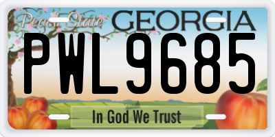 GA license plate PWL9685