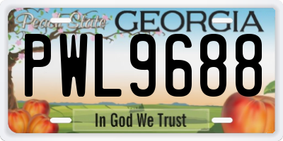 GA license plate PWL9688