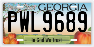 GA license plate PWL9689
