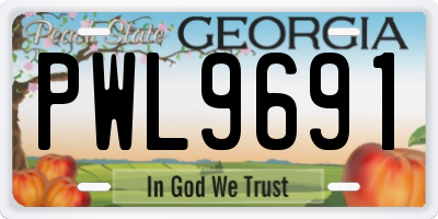GA license plate PWL9691