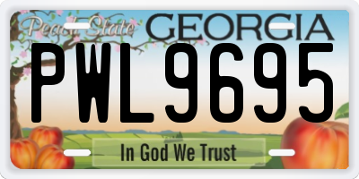 GA license plate PWL9695