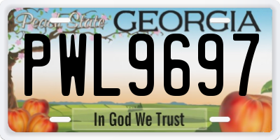GA license plate PWL9697
