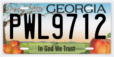 GA license plate PWL9712