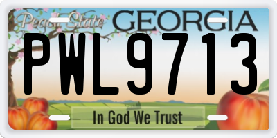 GA license plate PWL9713