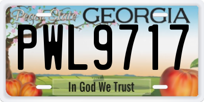 GA license plate PWL9717